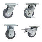 Polyurethane Heavy Duty Casters With Dual Ball Bearings For Trolleys 100mm