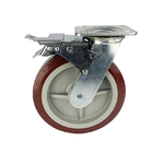 Polyurethane Heavy Duty Casters With Zinc Painted Bracket Surface For Carts