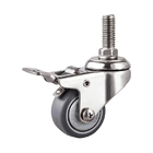 110kg Capacity Stainless Steel Casters Round Shape Tread Type And Bouble Ballrace Bracket Feature