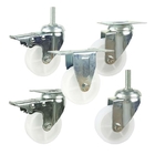 Steel Plate Mount Light Duty Casters With Plain Bearing Plastic Wheel Core Total Lock/Swivel Lock Brake