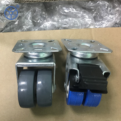Zinc Plated Light Duty Casters / Swivel Casters TPR Smooth Wheel 19-24mm Wheel