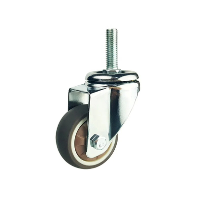 Light Duty Grey TPR Casters Zinc Plated Steel Housing Smooth Wheel 2-4 Inches Swivel Radius