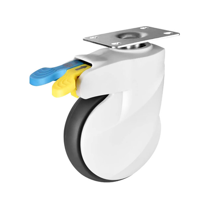 70KG Soft Wheel Top Plate Swivel 75mm Castor Wheels For Hospital Beds Without Brakes Supplys