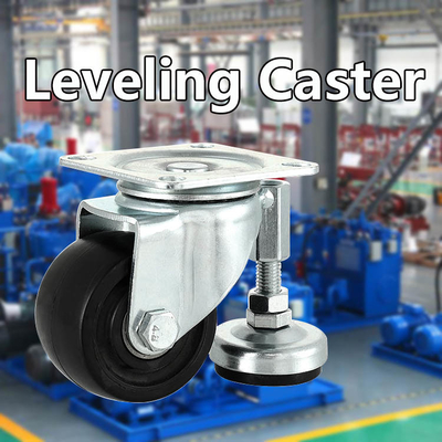 3 Inch Black Nylon Casters 770LBS Capacity Heavy Duty Swivel Casters With Leveling Feets Supplys