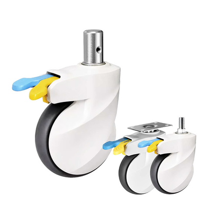 5" Soft Silent Wheel Medical Casters Solid Stem Anti-tangle Safe TPR Caster Wheel For Hospital Beds