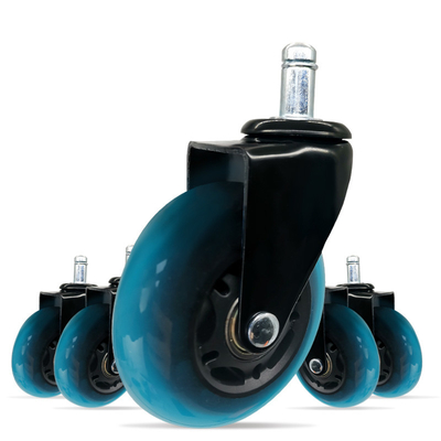 3-1/2 Inch Swivel Radius Zinc Plated Heavy Duty Caster Wheels Polyurethane Wheels 1-1/4 Inch