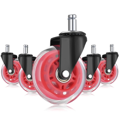 5 A Set Red Caster Wheel For Furniture Office Chair Soft Transparent Furniture Caster Wheel Office Chair