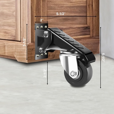 Set of 4 2.5 Inch Workbench Kit Heavy Duty Retractable Side Mount Durable Caster Wheels