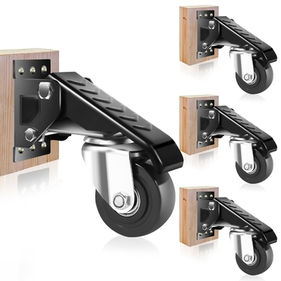 Set of 4 2.5 Inch Workbench Kit Heavy Duty Retractable Side Mount Durable Caster Wheels