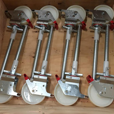 Steel Treaded Stem Heavy Duty Scaffolding Caster Pu Wheel With Roller Bearing / Double Ball Bearing