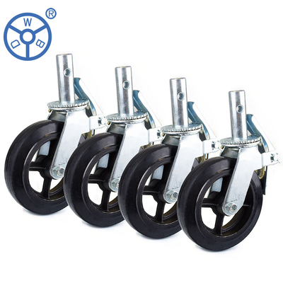 200/250kg Capacity Solid Steel Core Industry Swivel Caster Wheel With Zinc Palated Bracket