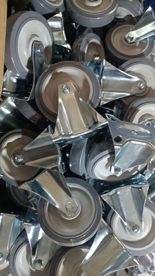 Zinc Plated Heavy Duty Caster Wheels With 1/4 Inch Bolt Hole Size