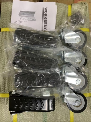 Black Swivel Polyurethane Caster Wheels For Easy Maneuvering Workbenches 2.5 Inches