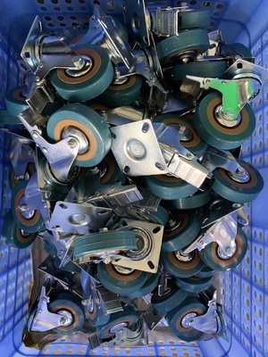 4/5/6/8 Inches Ball Bearing Swivel Rigid Locking Trolley Cart Wheels Threaded Stem Top Plate Mounted
