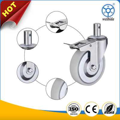Phenolic Industrial Casters Polyurethane Wheel Type Expandable Stem Mounting 1-4 Inches Wheel Width