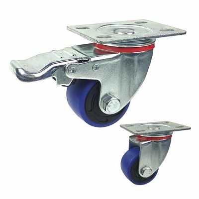 ISO9001 2 Inch Steel Caster Wheels , 154lbs Loading Swivel Rubber Wheels