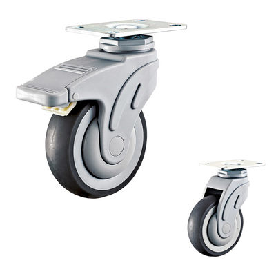 264lbs Medical Casters 4 Inch Supplys 101x32mm Soft TPR Hospital Wheels Swivel Type Lockable Bolt Hole