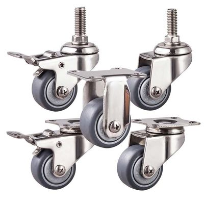 1.5inch Rustproof 66lbs Loading TPR Fixed Caster Wheels