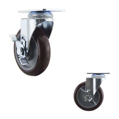 Medium Duty 5"  PU Swivel Casters With Side Brake Customize