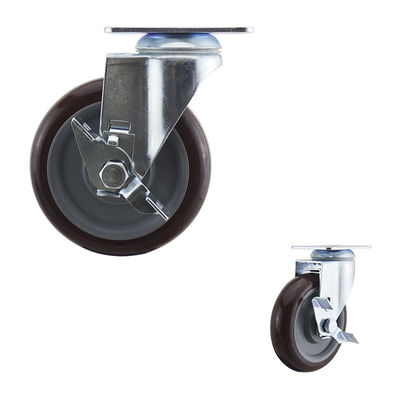 Medium Duty 5"  PU Swivel Casters With Side Brake Customize