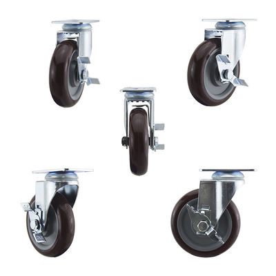 Medium Duty 5"  PU Swivel Casters With Side Brake Customize