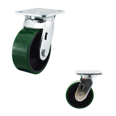 5x2 Inch Dark Green Polyurethane 400kg Swivel Trolley Wheels
