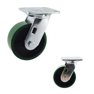 5x2 Inch Dark Green Polyurethane 400kg Swivel Trolley Wheels