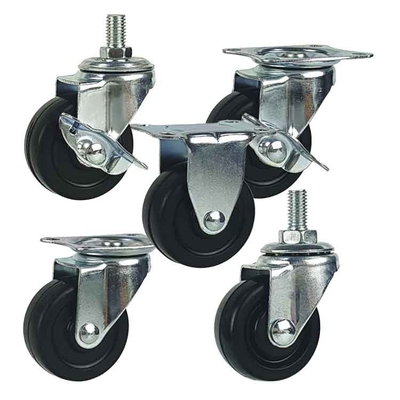 Easy Install 3 Inch Bolt Hole Braked Swivel Castors With Plain Bearing
