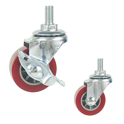 2.5 Inch PU Swivel Threaded Stem Furniture Trolley Wheels