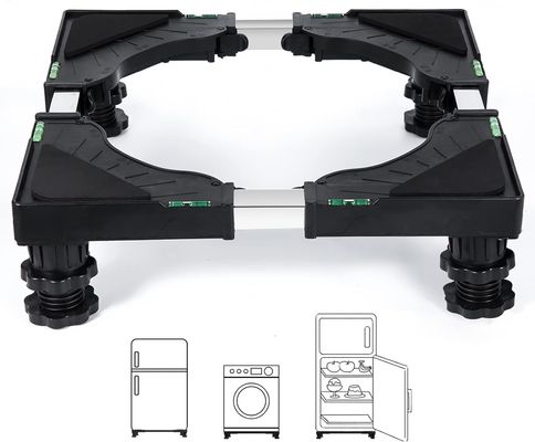 YlCaster Adjustable Universal Black Mobile Base Fridge Stand with 4 Strong Feet