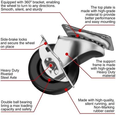 Ключи для монтажа плит из нейлона с шариковым подшипником и твердым колесом прочного промышленного класса