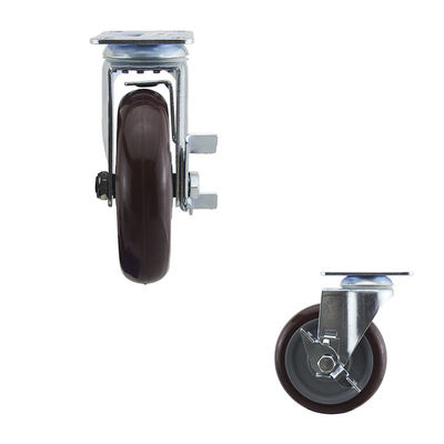 Medium Duty 5"  PU Swivel Casters With Side Brake Customize