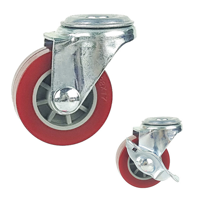 2.5 Inch PU Swivel Threaded Stem Furniture Trolley Wheels