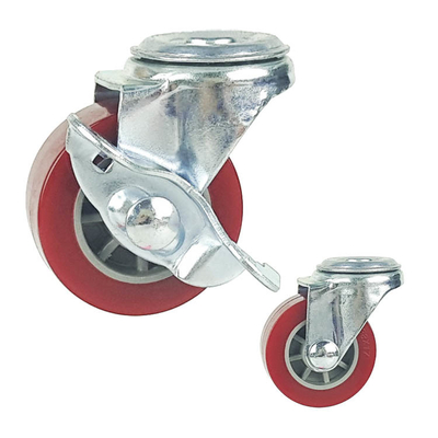 2.5 Inch PU Swivel Threaded Stem Furniture Trolley Wheels